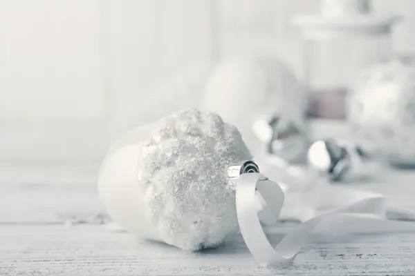 White christmas balls — Stock Photo, Image