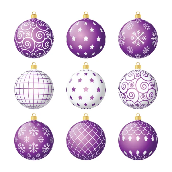 Conjunto de bolas de Navidad — Vector de stock
