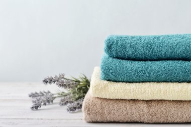 Stack of bath towels clipart