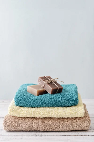 Lagring av badehåndklær – stockfoto