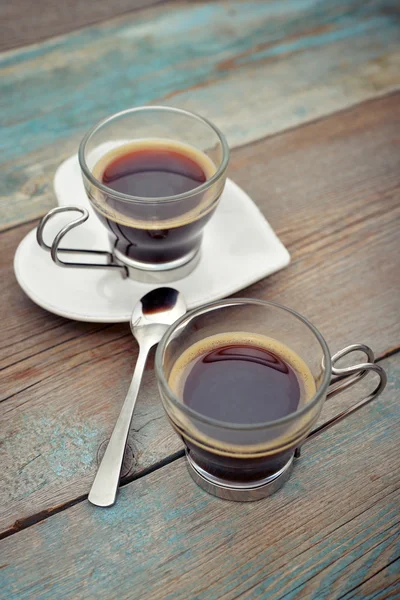 Two glass cups of coffee — Stock Photo, Image