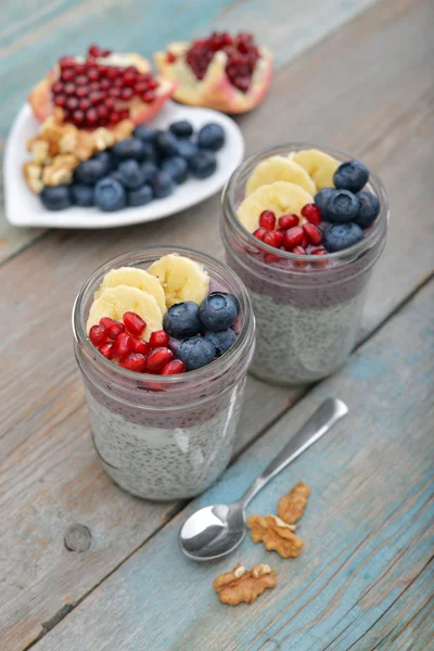 Pudding with chia seeds — Stock Photo, Image