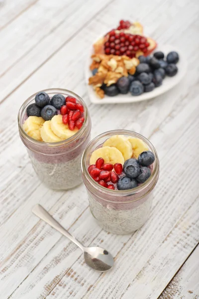 Pudding with chia seeds — Stock Photo, Image