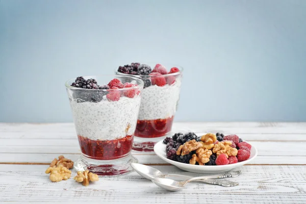 Pudding with chia seeds — Stock Photo, Image