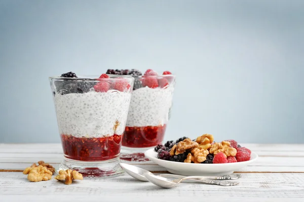 Pudding with chia seeds — Stock Photo, Image