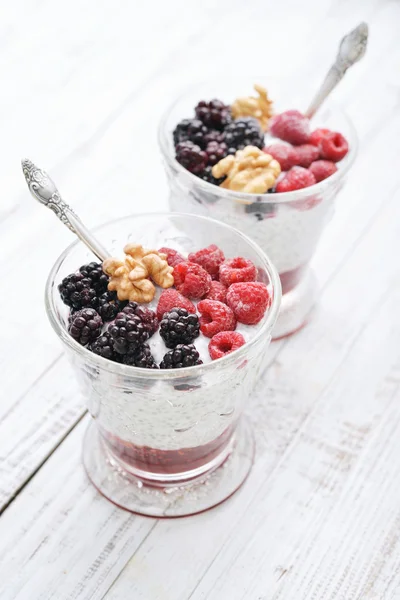 Pudding with chia seeds — Stock Photo, Image