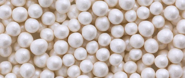 Biała perła dla produkcji draże kulki tło — Zdjęcie stockowe