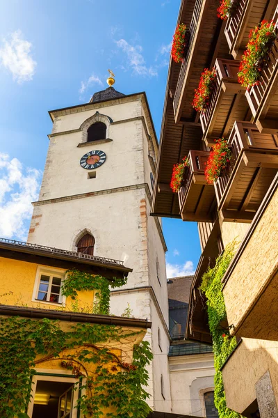 Blick auf sankt wolfgang town im Sommer, Oberösterreich — Stockfoto