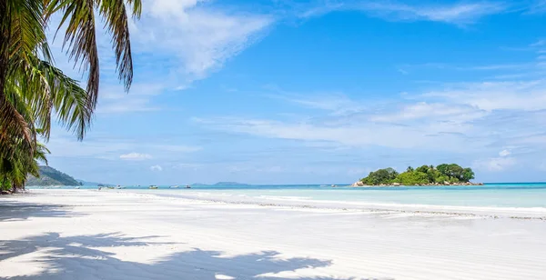 Playa Tropical Verano Con Arena Blanca Mar Azul Concepto Vacaciones — Foto de Stock