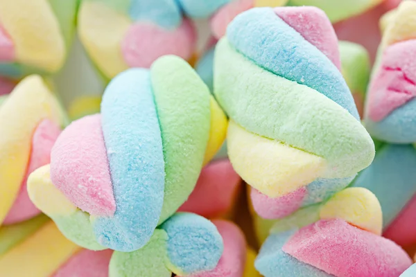 Marshmallows barevné pozadí, zblízka — Stock fotografie