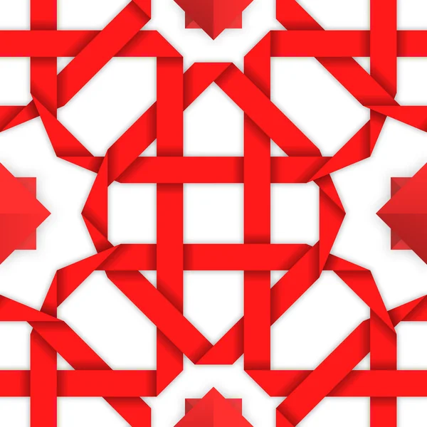 Rote, miteinander verwobene Bänder. nahtloses Muster — Stockvektor