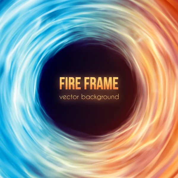 Burning fire frame. Vector Fiery Background — Stock Vector