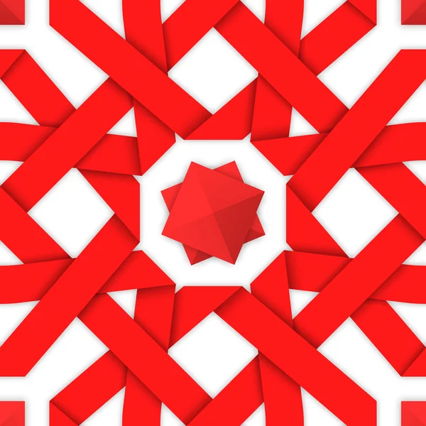 赤の織りリボン。シームレス パターン — ストックベクタ
