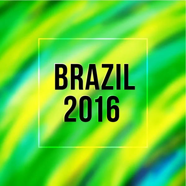 Brazil flag colors blurred background with text — Stock Vector