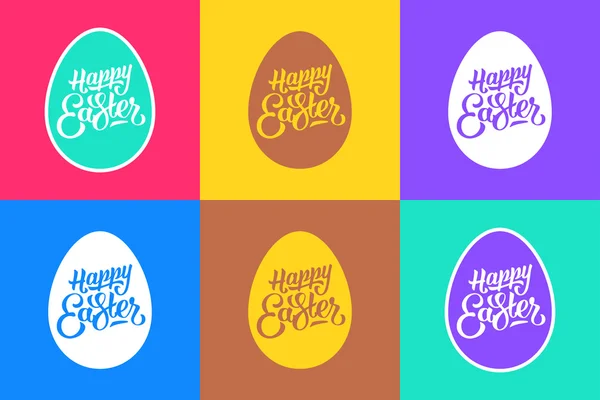 Jeu de cartes de vœux plates de Pâques — Image vectorielle