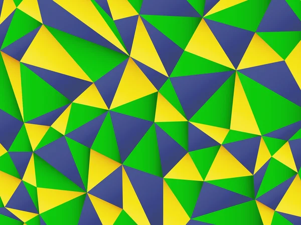 Brezilya bayrak renkleri ile poligonal arka plan