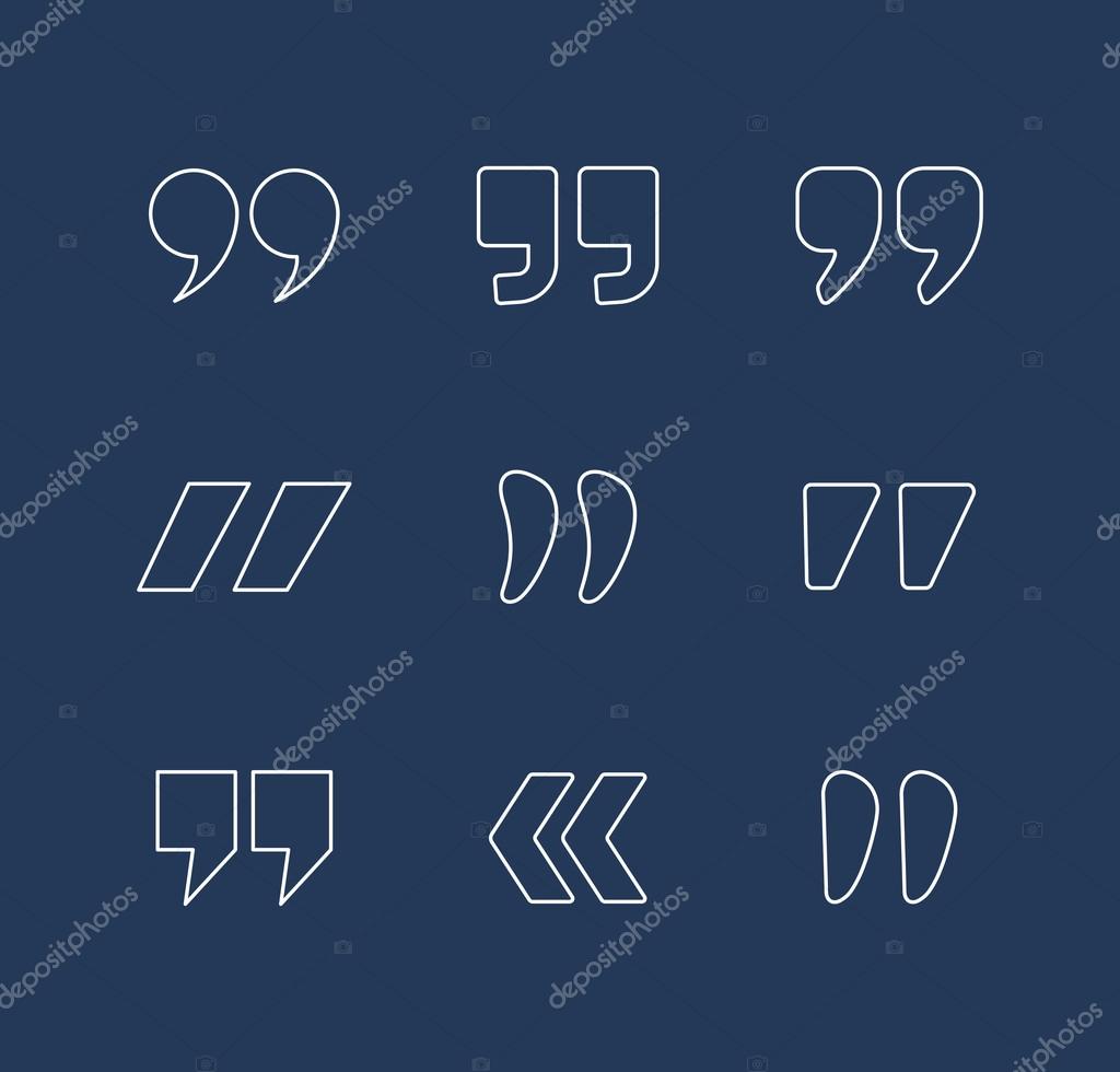 Anfuhrungszeichen Umreissen Vektorsymbole Vektorgrafik Lizenzfreie Grafiken C Astartu 105671054 Depositphotos