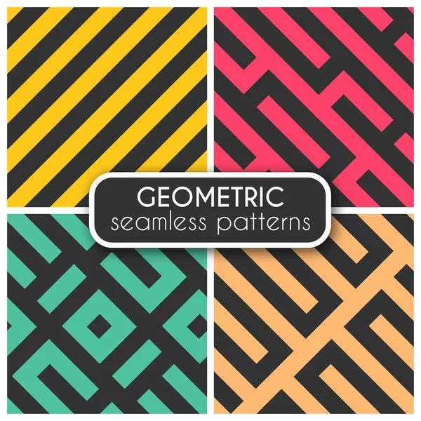 Geometric seamless vector patterns — Stock Vector