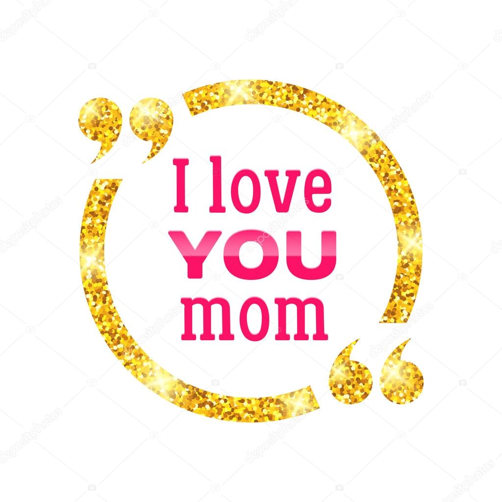I Love You Mom Happy Mother Day Background Stock Vector