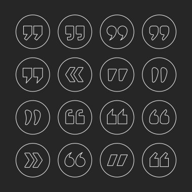 İşaretleri anahat daire vektör simgeler alıntı