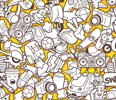 Grafiti yetişkin renklendirme kitap için seamless modeli