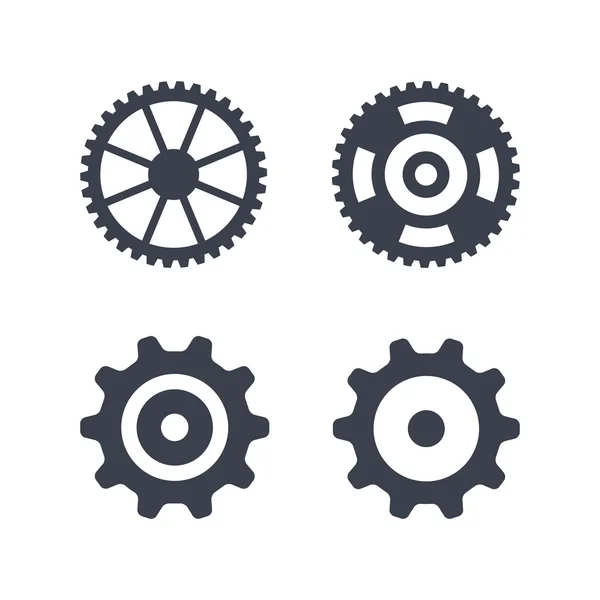 Machine gear wheel vector icons isolated on white — Stock Vector