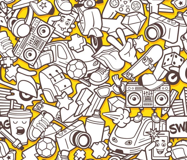 Grafiti yetişkin renklendirme kitap için seamless modeli