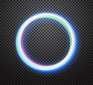 Yuvarlak neon ışık iz vektör özel efekt