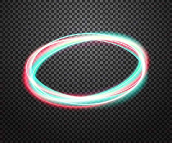 Giro neon luce vettore pista effetto speciale — Vettoriale Stock