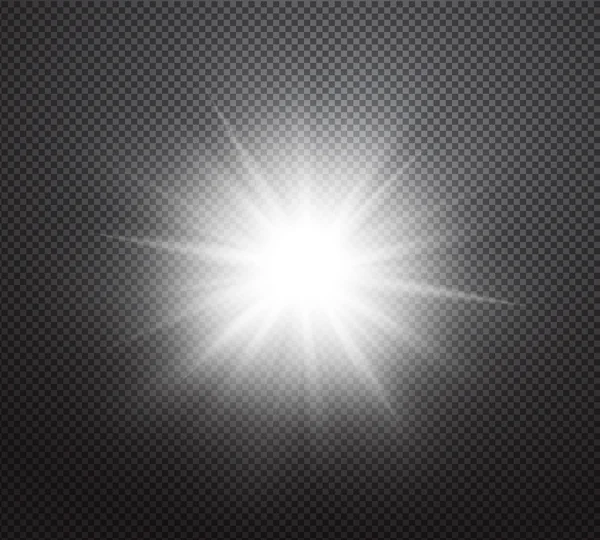 Rayos de sol vibrantes o efecto de luz vectorial estallido — Vector de stock
