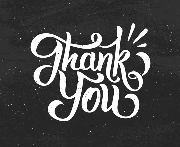 Thank You hand drawn chalk lettering — Stock Vector