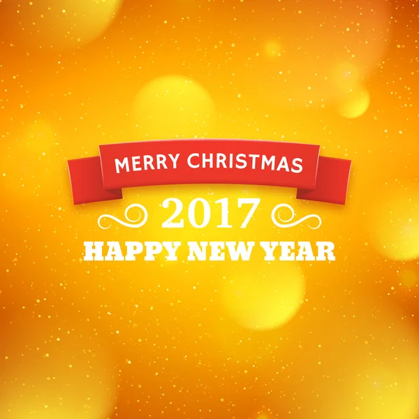 Feliz Natal e Feliz Ano Novo 2017 — Vetor de Stock