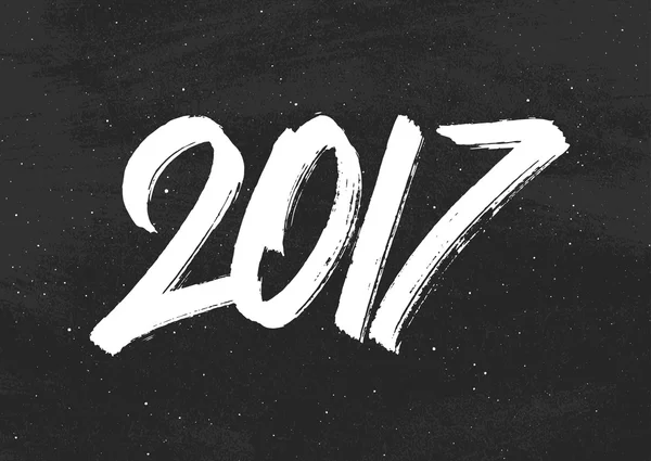 Felice anno nuovo 2017 saluti sulla lavagna nera — Vettoriale Stock
