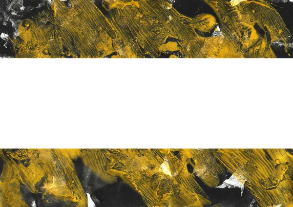 Border in black and gold abstract splatter texture — Stock Photo, Image