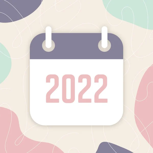 Ícone de calendário 2022 para cartaz moderno de Ano Novo —  Vetores de Stock