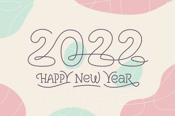 Happy New Year 2022 vector greeting card design — Stock Vector