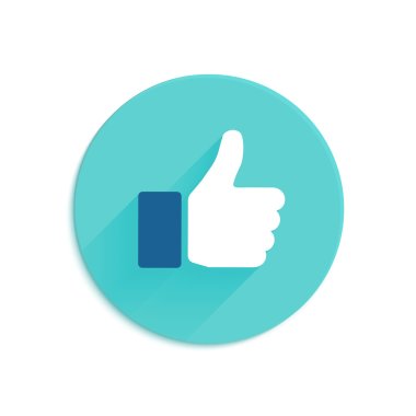 Thumbs up icon flat style