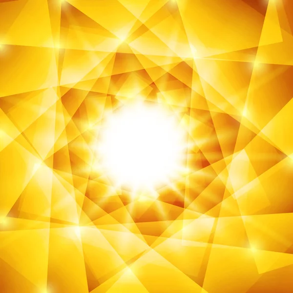 Fondo geométrico abstracto con triángulos amarillos y estallido — Vector de stock