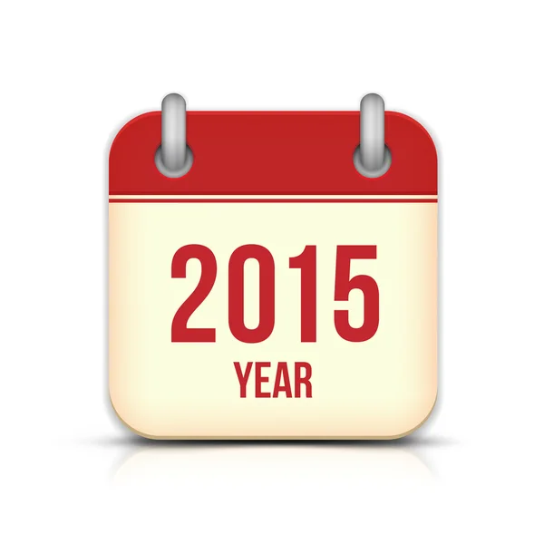 2015 anno vettoriale calendario App Icona con riflessione . — Vettoriale Stock