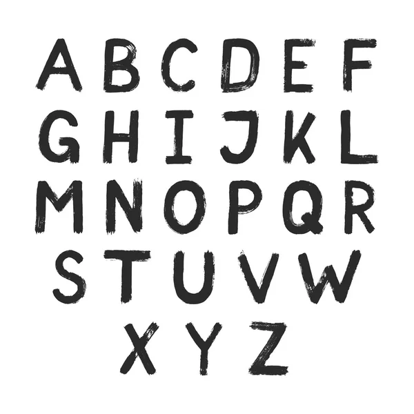Hand dras alfabetet design. Grunge stil bokstäver — Stock vektor