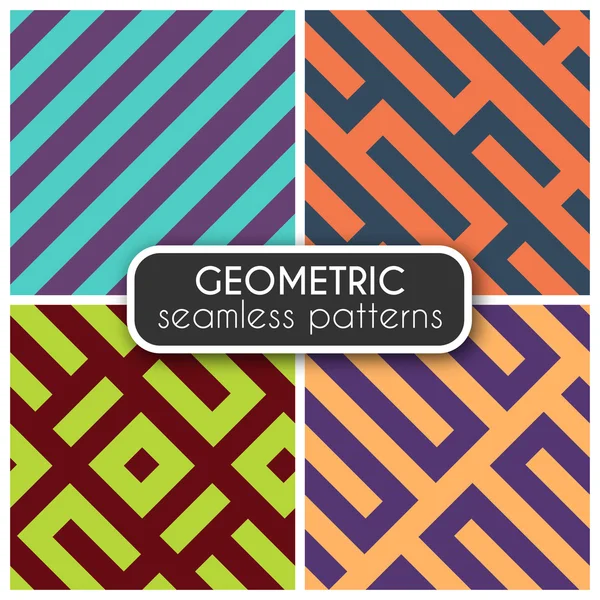 Geometric seamless vector patterns — Stock Vector