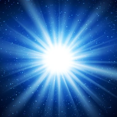 Uzayda patlama ile soyut vektör arka plan