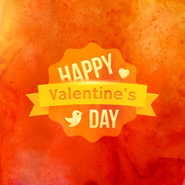 Watercolor Happy Valentines Day Typography Vector Background. — Stock Vector