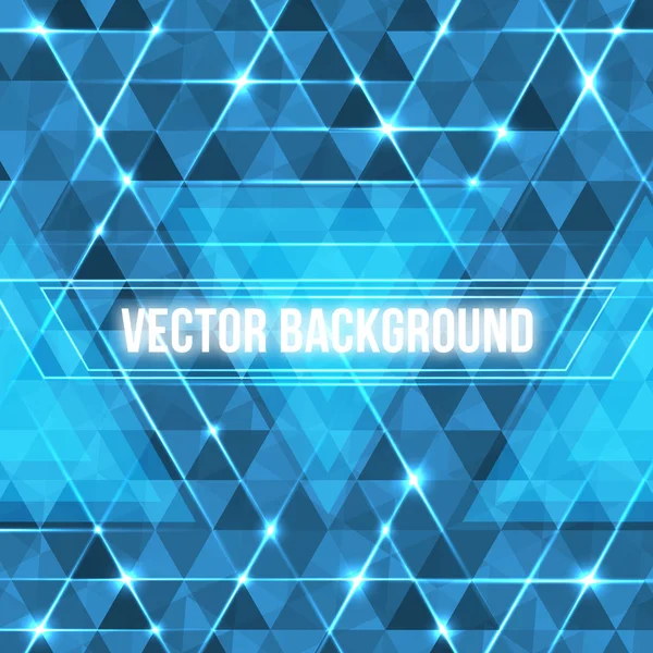 Abstract geometric background with glowing triangles. — Stock Vector