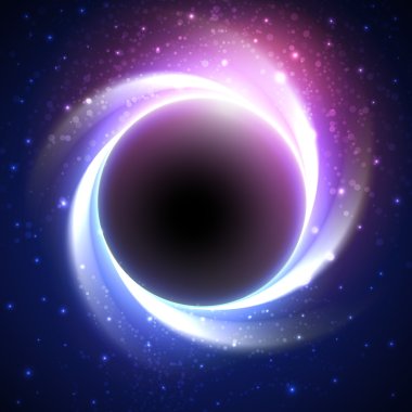 Beautiful eclipse in a distant galaxy. Vector background clipart