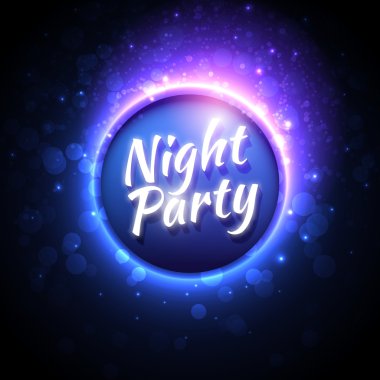 Bokeh ışıkları ile gece parti için vektör renkli el ilanı premium şablonu