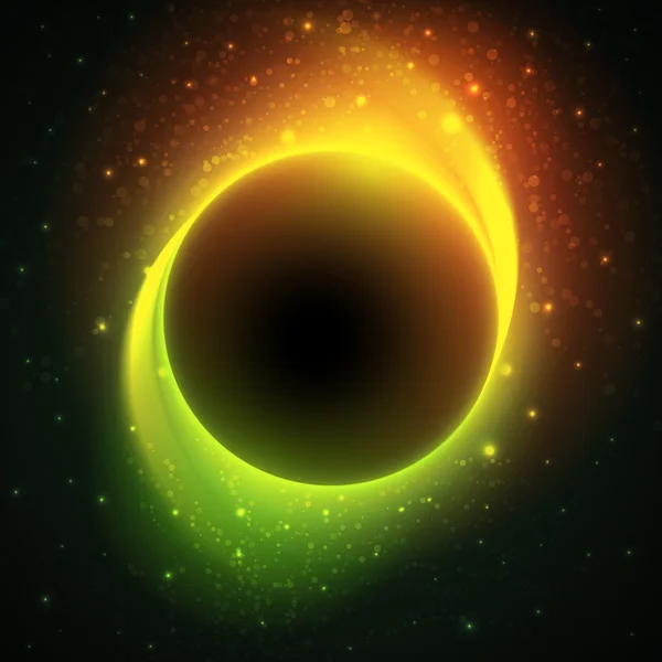 Hermoso eclipse en una galaxia distante. Fondo vectorial — Vector de stock