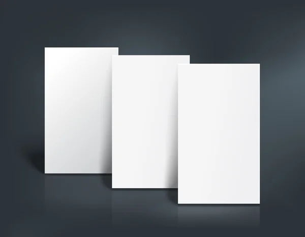 Üç kartvizit mockup. Vektör çizim