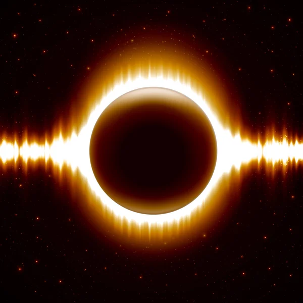 Fondo espacial con eclipse naranja oscuro — Archivo Imágenes Vectoriales