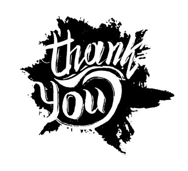 Thank you ink hand drawn lettering clipart